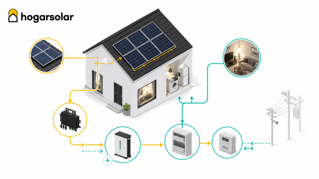 componentes de una instalación fotovoltaica para viviendas