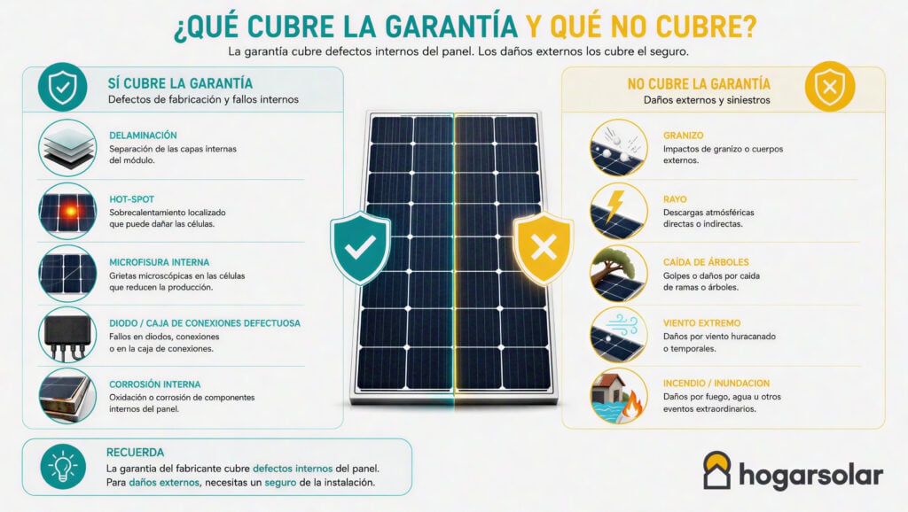 qué cubre y qué no la garantía de paneles solares