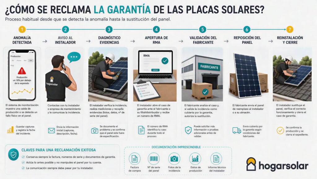 Cómo reclamar la garantía de las placas solares