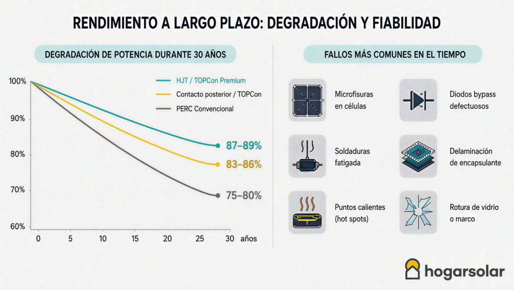 rendimiento a largo plazo teniendo en cuenta la degradación